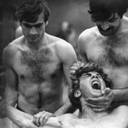 Salรฒ, or the 120 Days of Sodom (1975) Review: Depravity and Despair! The young boy in the movie "Salรฒ, or the 120 Days of Sodom" is tortured.