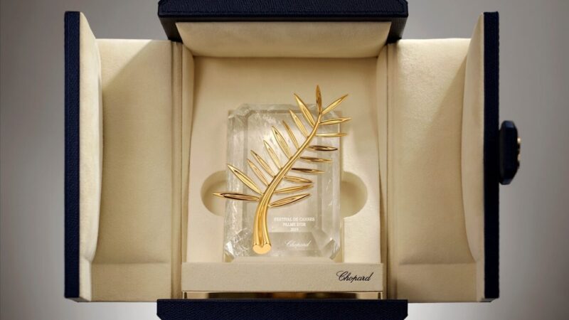 The golden Palme d'Or trophy.