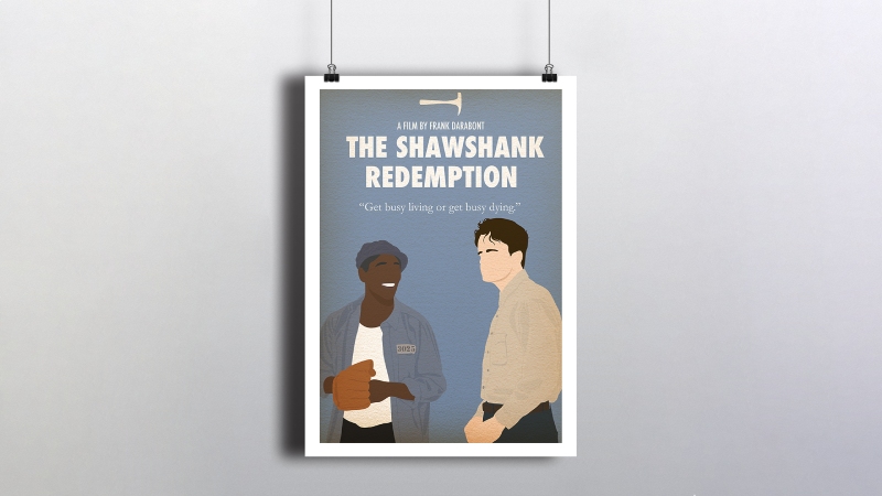 A minimalist poster for "The Shawshank Redemption"