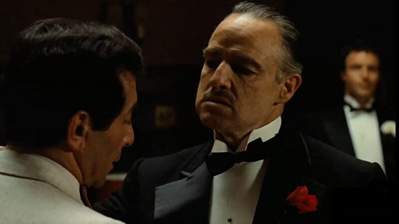 Marlon Brando as Don Vito Corleone from The Godfather, looking at someone with a pitying expression.