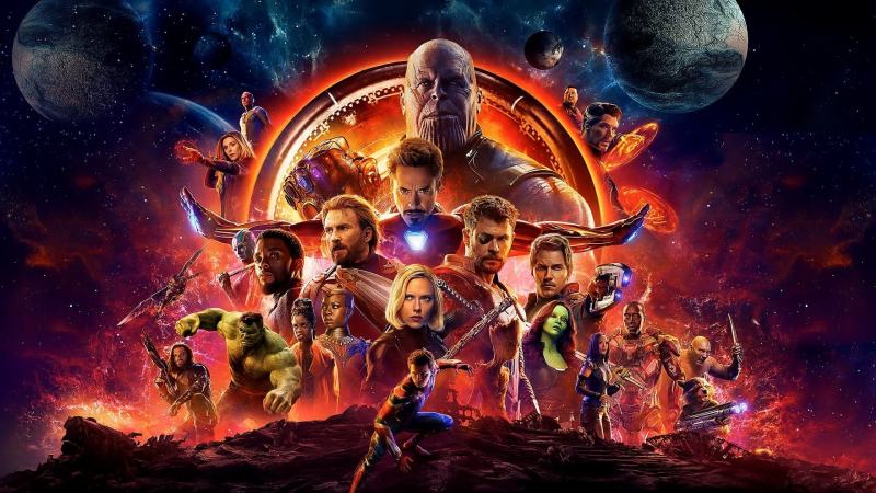 Poster work featuring all the superheroes from Avengers: Infinity War.