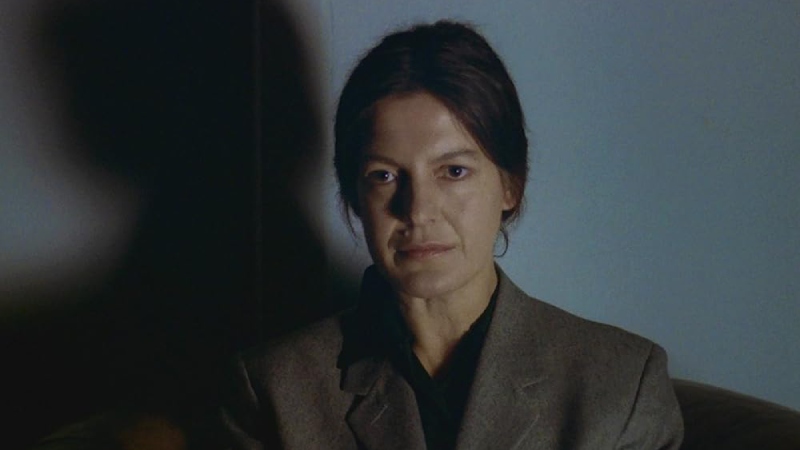 Angela Winkler, portraying Benny's mother, giving a chilling glare to Benny.
