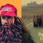 Is "Forrest Gump" the Greatest Film Ever Made? Find Out Why! An artistic wallpaper featuring Forrest Gump (Tom Hanks) running with windblown hair and a tangled beard, portraying the iconic character.