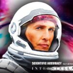 Interstellar: Scientific Accuracy Explained! — Fact or Fiction? Close-up minimalist photo featuring Cooper (Matthew McConaughey) in his astronaut suit from the movie Interstellar, with the text 'Interstellar: Scientific Accuracy - Fact or Fiction?' integrated into the image.