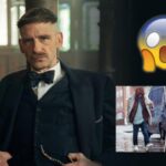 Paul Anderson ('Peaky Blinders') Photographed in Disturbing State on the Streets of London" Paul Anderson as Arthur Shelby in 'Peaky Blinders,' striking a charismatic pose. Accompanied by text: 'Paul Anderson ('Peaky Blinders') Photographed in Disturbing State on the Streets of London.'