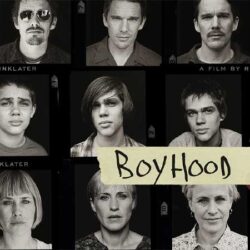 How 'Boyhood' Filmed 12 Years of Real Life? — The Longest-Shot Film Ever! Poster for the movie 'Boyhood' featuring the cast showcasing 12 years of change.